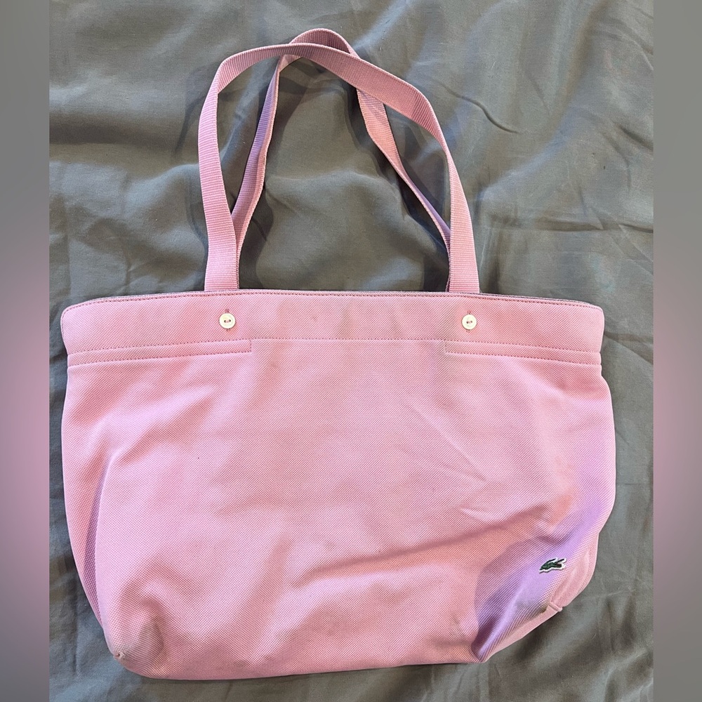 Vintage Lacoste Pink Canvas Tote Bag